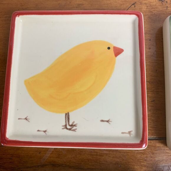 set of 4 Ceramic coasters funky fun chicks 3.5” - Picture 6 of 7